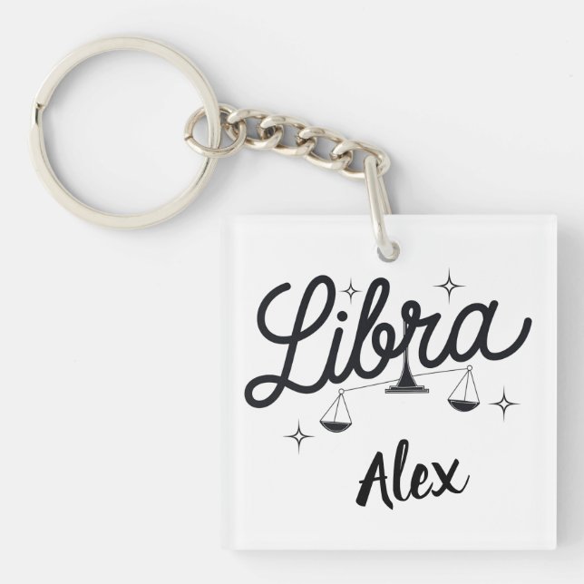 Personalized Libra Zodiac Sign Art  Key Ring (Front)
