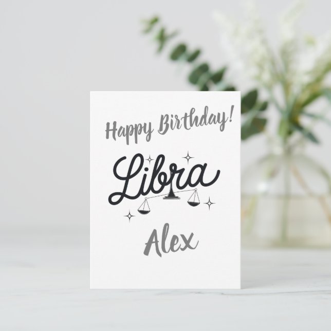 Personalized Libra Zodiac Sign Art  Postcard (Standing Front)