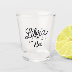 Personalized Libra Zodiac Sign Art  Shot Glass