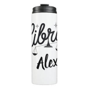 Personalized Libra Zodiac Sign Art Thermal Tumbler