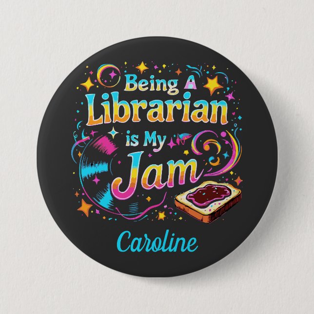 Personalized Librarian Gift 7.5 Cm Round Badge (Front)