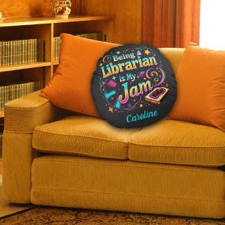 Personalized Librarian Gift Round Cushion