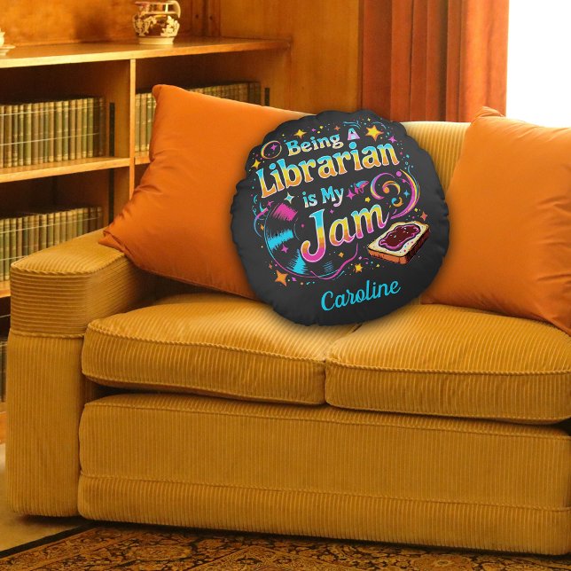 Personalized Librarian Gift Round Cushion (Creator Uploaded)