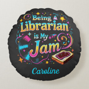 Personalized Librarian Gift Round Cushion