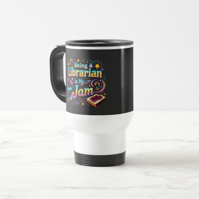 Personalized Librarian Gift Travel Mug (Front Left)