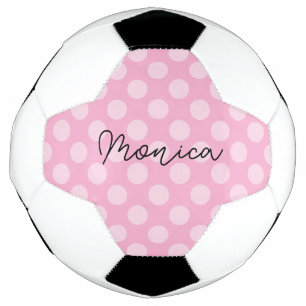 Personalized Light Pink Polka Dot Football