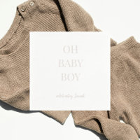 Personalized Light Taupe Baby Boy Shower