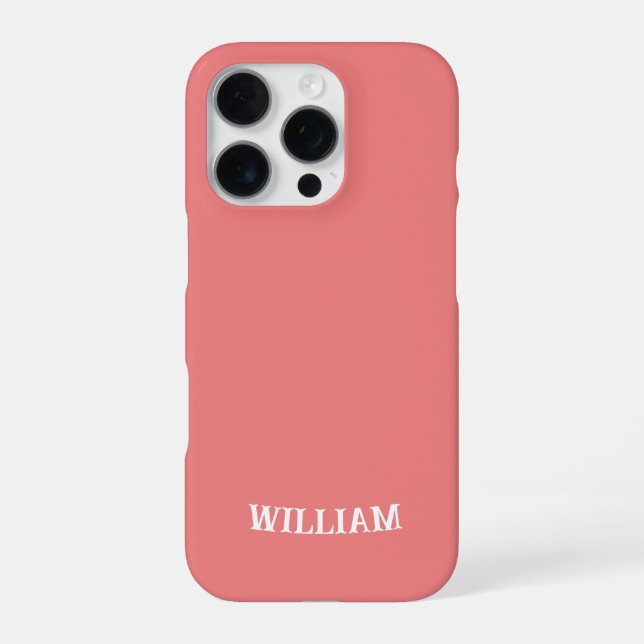 Personalized LightCoral iPhone Case with Custom (Back)