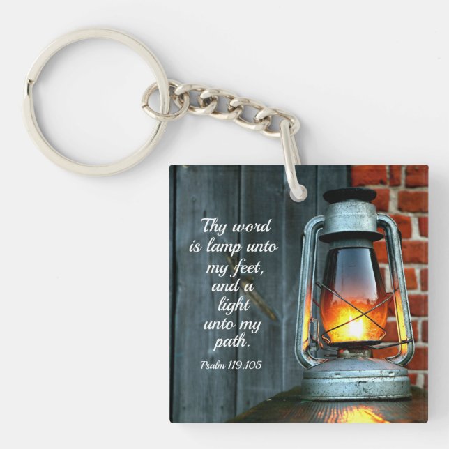 Personalized Lighted Lamp Key Ring (Front)