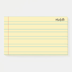Personalized Lined School Notebook Paper Post-it Notes