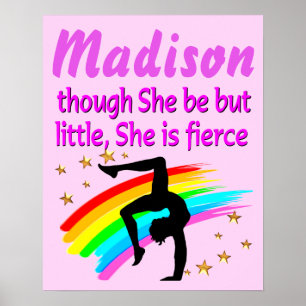 PERSONALIZED LITTLE BUT FIERCE GYMNAST POSTER