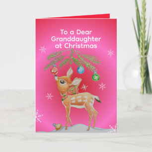 Personalized Little Girls Christmas Greeting Card