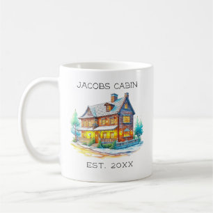 Personalized Log Cabin Christmas Coffee Mug