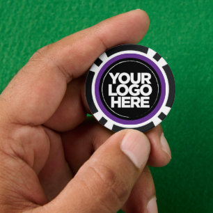 Personalized Logo and Text Cool Purple Poker Chips