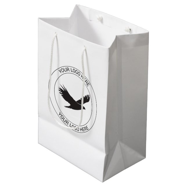 Personalized Logo Custom Business & Corporate  Medium Gift Bag (Front Angled)