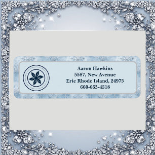 Personalized Logo Ice Blue Frost Snowflake Border