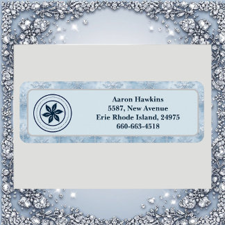 Personalized Logo Ice Blue Frost Snowflake Border