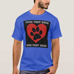 PERSONALIZED LOGO PAW PRINT HEART T-Shirt