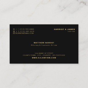 Personalized Logo, Sleek Legal Professional Business Card