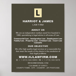 Personalized Logo, Sleek Legal Services Advert Poster