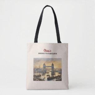 Personalized London Tower Bridge Shoulder Tote