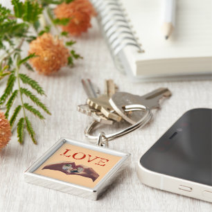 Personalized LOVE Acronym Photo  Key Ring