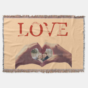 Personalized LOVE Acronym Photo  Throw Blanket
