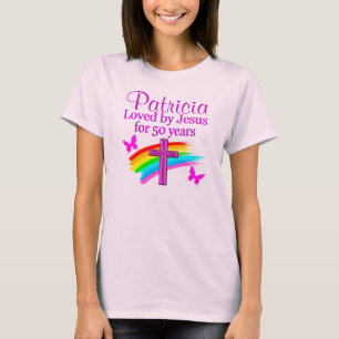PERSONALIZED LOVE BY JESUS 50TH BIRTHDAY DESIGN T-Shirt