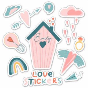Personalized love cute Custom-Cut Vinyl Sticker