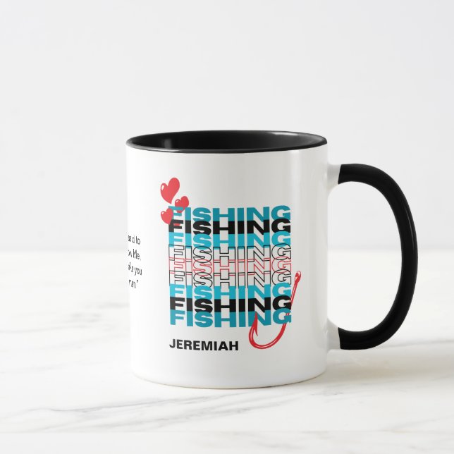 Personalized LOVE FISHING Christian  Mug (Right)