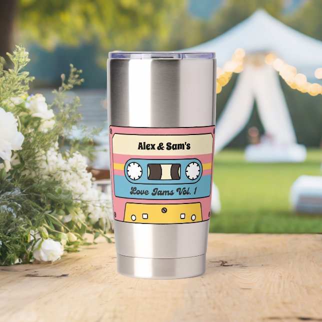 Personalized Love Jams Cassette Tape – Custom Name Insulated Tumbler (Wedding (Rotated))