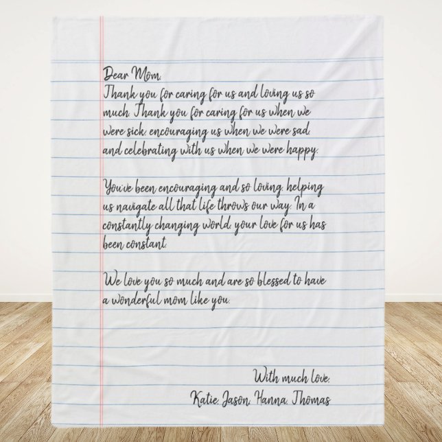 Personalized Love Letter Handwritten Fleece Blanket (Creator Uploaded)