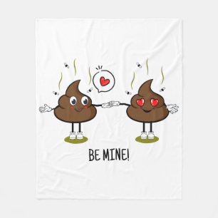 Personalized Love Poop Couple Emoji Fleece Blanket