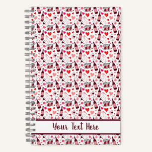 Personalized Love Potion Wine Seamless Pattern Notebook