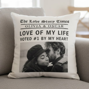 Personalized Love Story Photo Cushion