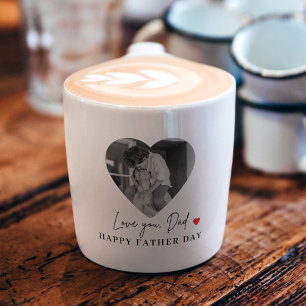 Personalized Love You Dad   Heart Photo Gift Espresso Cup