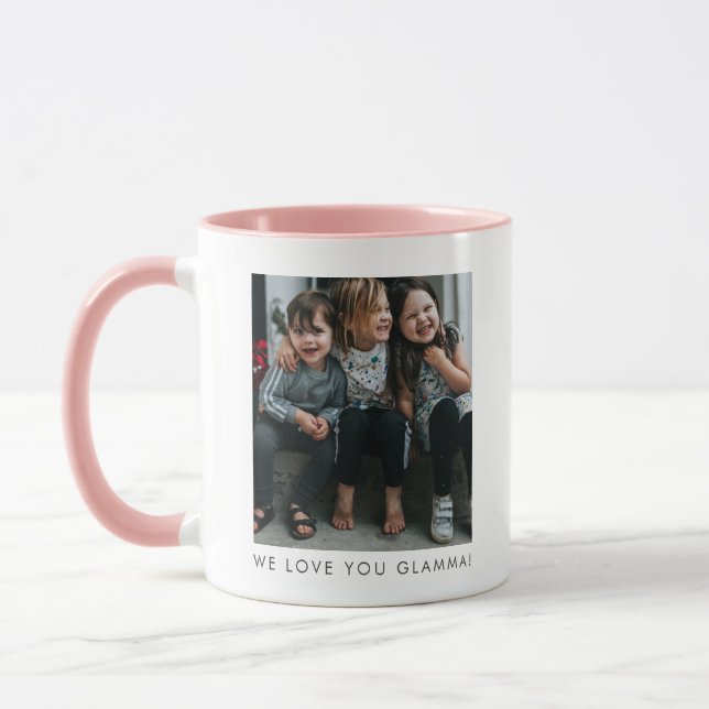Personalized Love You GLAMMA Grandma Photo Simple Mug (Left)