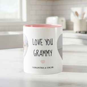 Personalized Love You Grammy   Custom Grandma Gift Two-Tone Coffee Mug