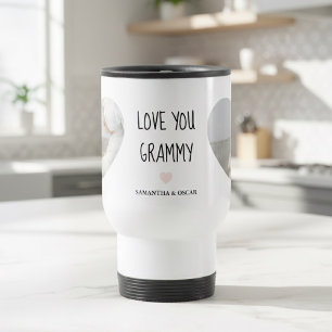 Personalized Love You Grammy   Custom Photo Gift Travel Mug