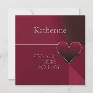 Personalized Love You More Each Day Heart Design Card