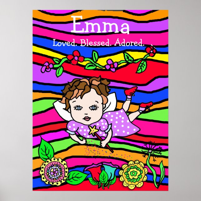 Personalized Loved, Blessed and Adored Fairy Poster (Front)