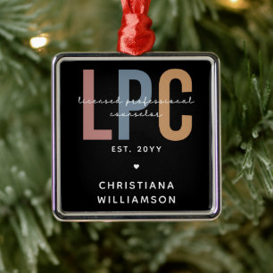 Personalized LPC Licensed Professional Counselor Metal Tree Decoration