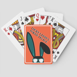 Personalized Lucky Black Rabbit in Sunglasses Playing Cards