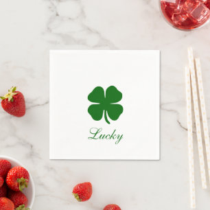 Personalized Lucky Green Clover Napkin