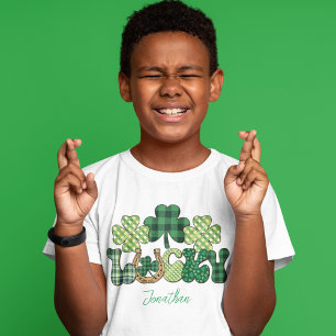 Personalized Lucky St Patricks Day kids T-Shirt