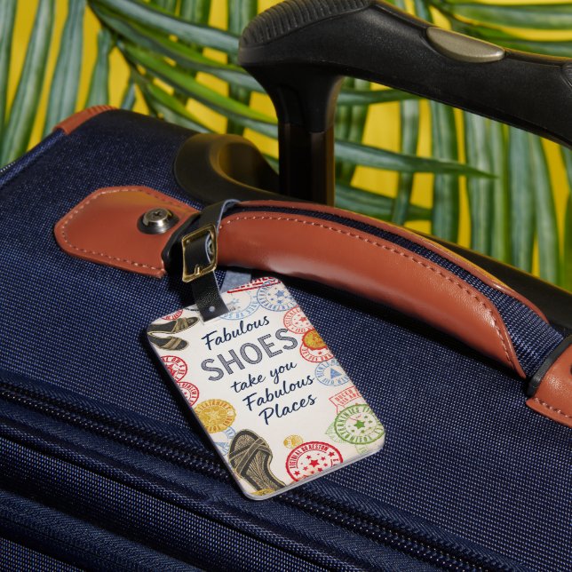 Personalized Luggage Tag - Fab Shoes, Fab Places! (Front Insitu 1)
