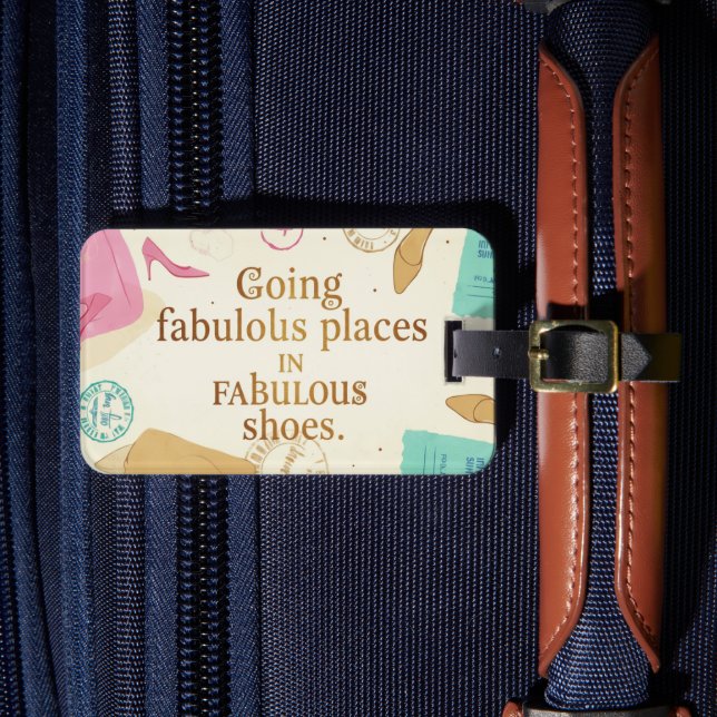 Personalized Luggage Tag - Fab Shoes, Fab Places (Front Insitu 4)
