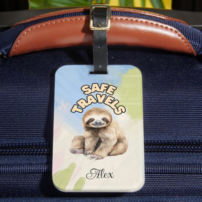 PERSONALIZED LUGGAGE TAG (SLOTH) (Front Insitu 2)