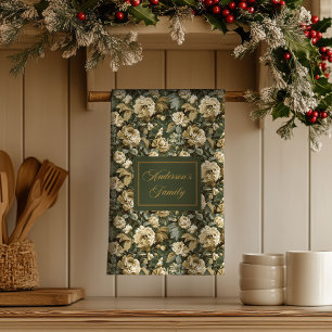 Personalized Lux Pastel Botanical Towel Kitchen