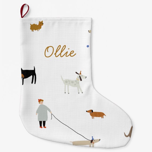 Personalized Luxe Dog Christmas Stocking (Front)